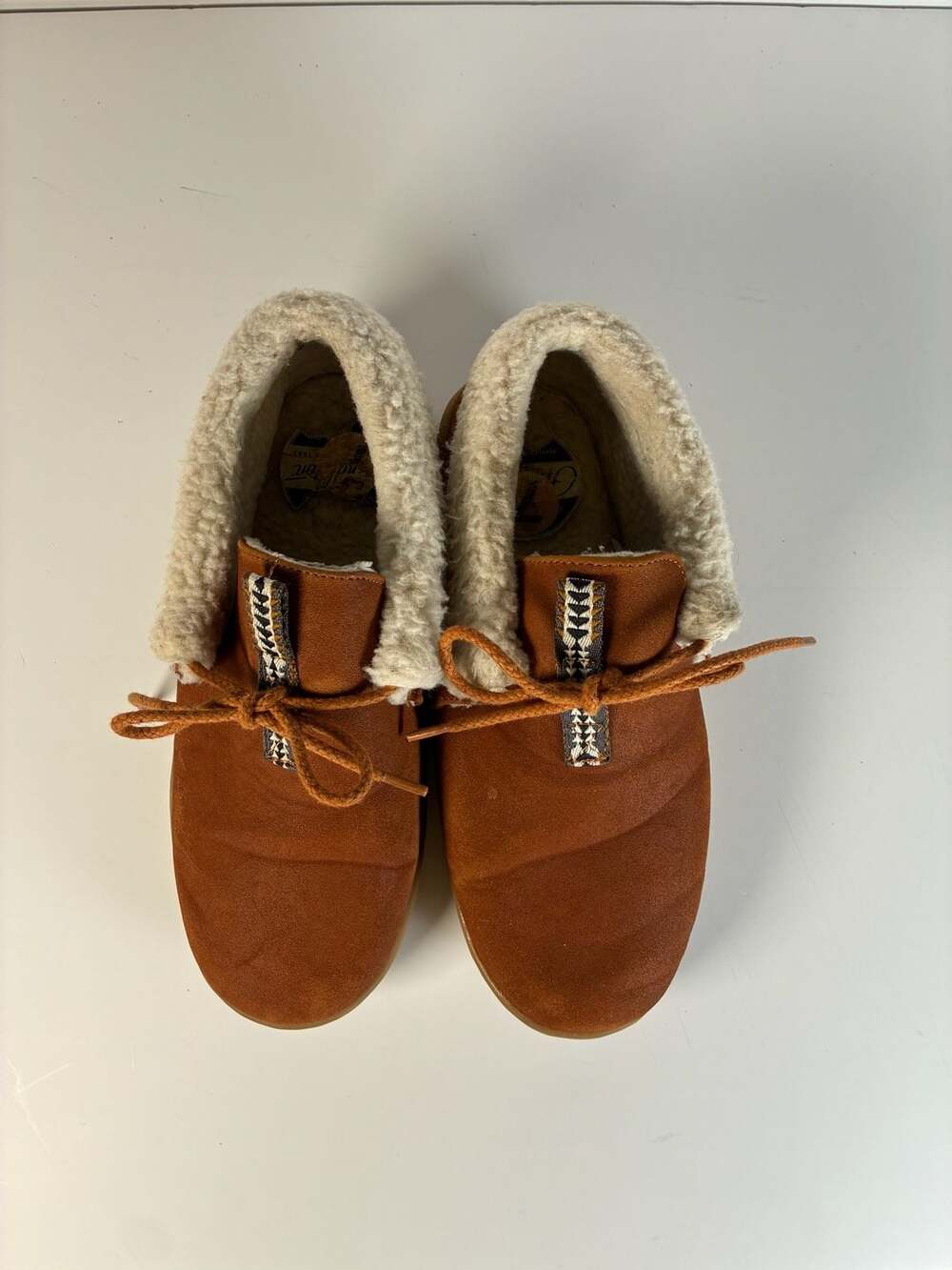 Pendleton Homestead Faux Fur Lined Suede Moccasin Slippers Size 7 - Picture 4 of 10